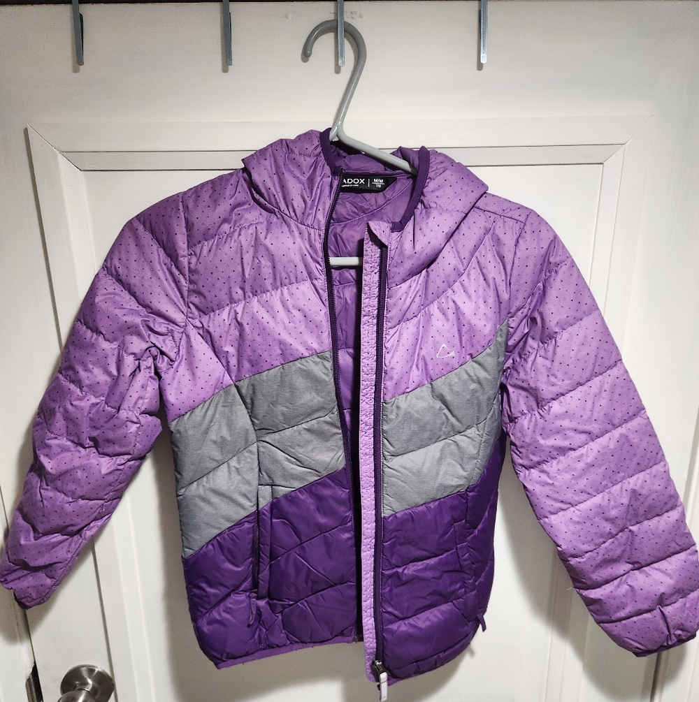 Paradox Kids Size 7/8 Purple and Gray Puffer Jacket